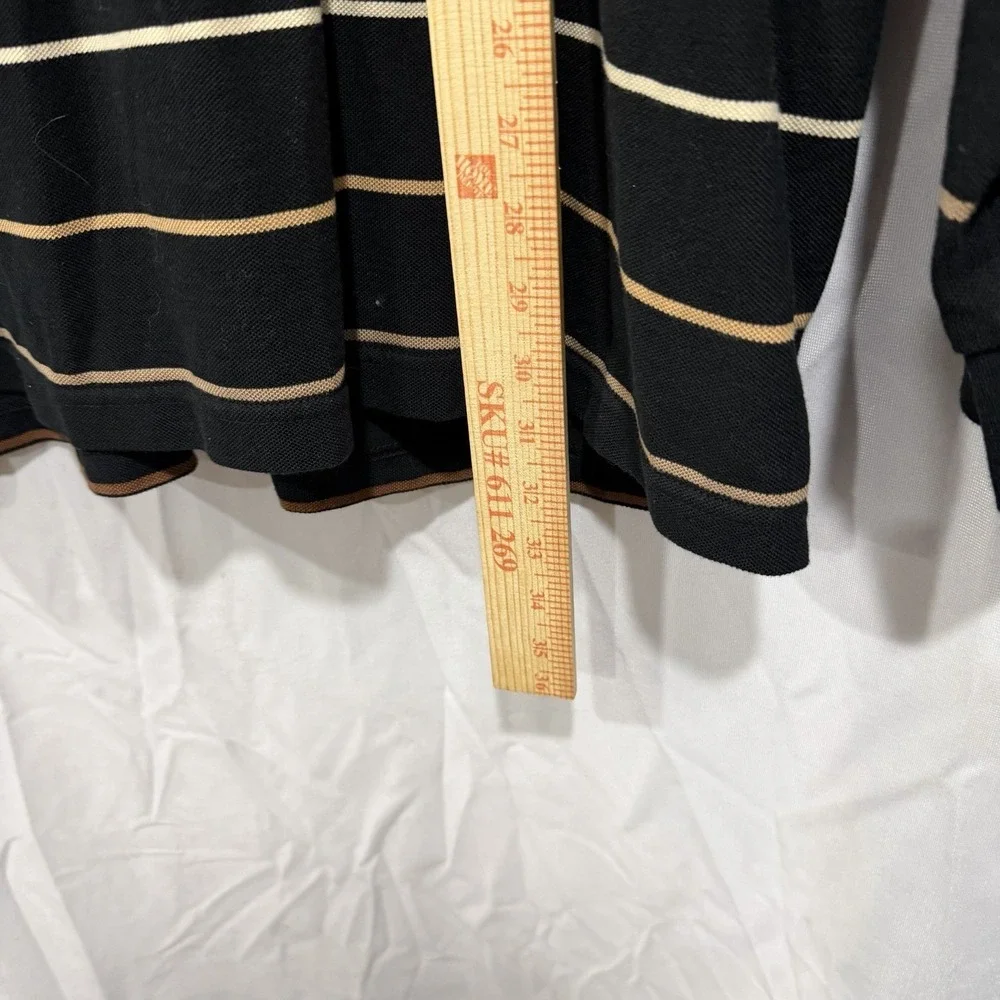 Jos A Bank‎ Travelers Long Sleeve Black Striped Polo Shirt XL  Preppy Casual